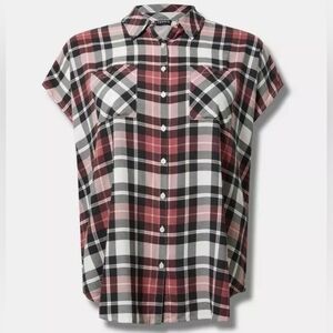 Torrid Red and Black Plaid Shirt